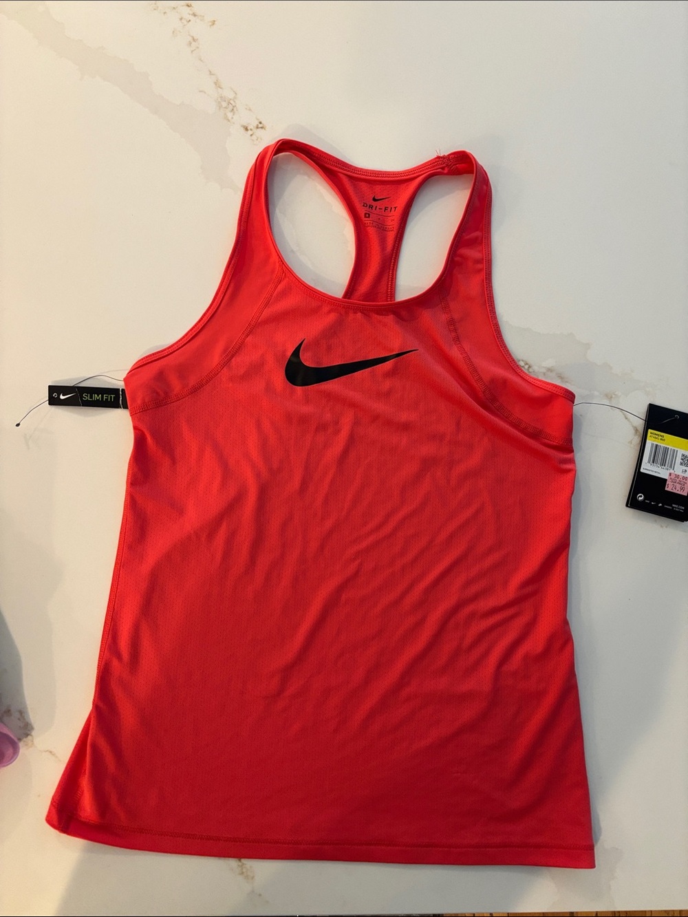 Nike Bright Red Racerback Tank with Black Swoosh